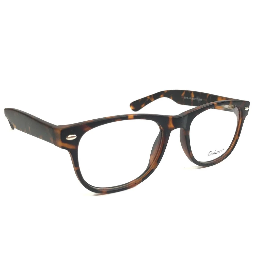 Enhance Eyeglasses Frame 3982 MATT TORT Matte Tortoise Square Full Rim 52-18-145